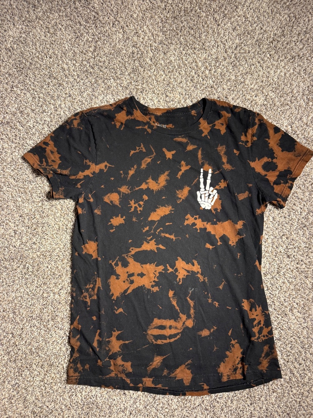 Artist Union Clothing Co. Black & Rust Orange Tie-Dye Tee